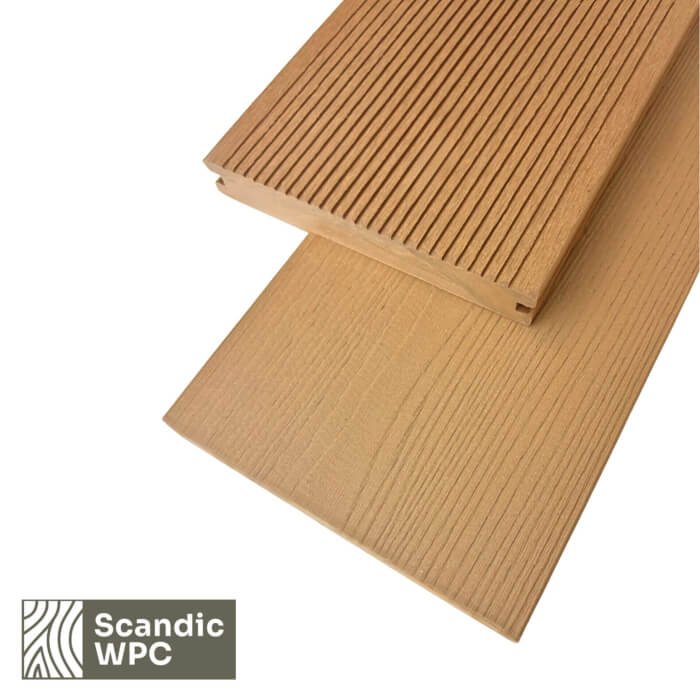 Scandic WPC Solid Sand color decking board, 20x141x4200, wood imitation/grooved - Image 2