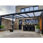 Black aluminum canopy Stuttgart 3.1m depth, optional width