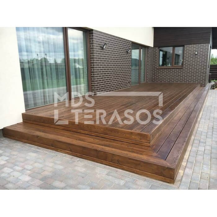 Maumedžio terasinė lenta 27x142x4000 - Image 4