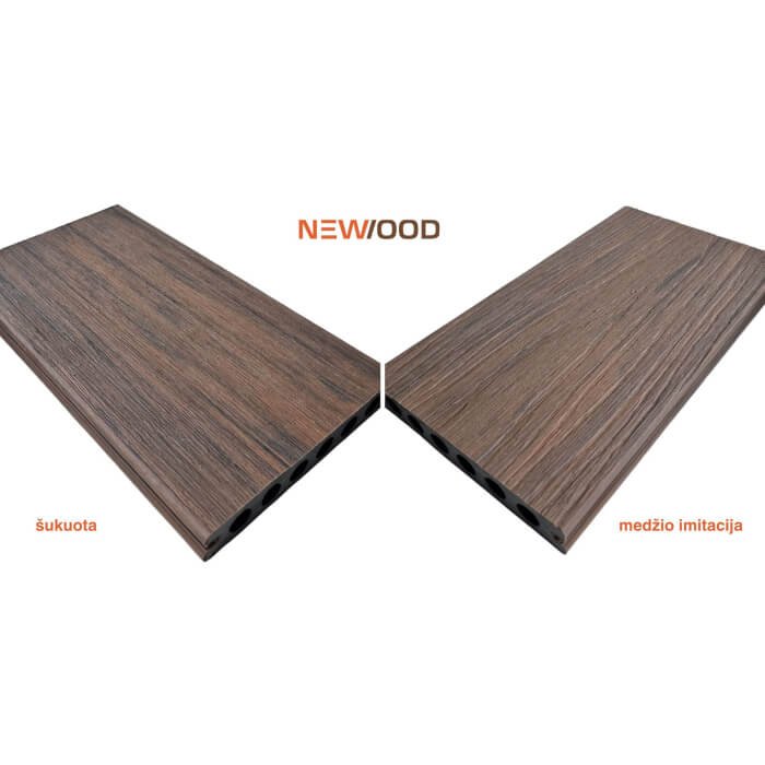Newood WPC board Forest Brown 22x140x3600 double sided brushed/wood imitation - Image 9