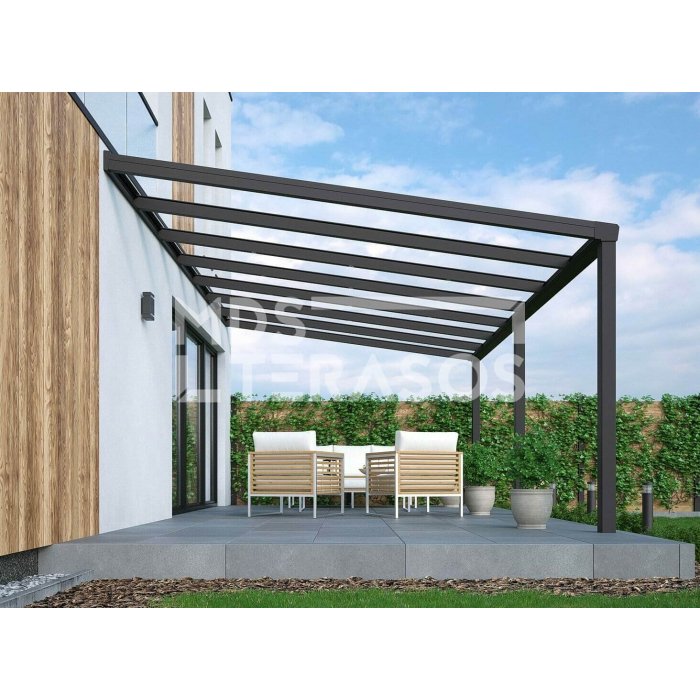 Gray aluminum canopy Stuttgart 3.1m depth, optional width - Image 6