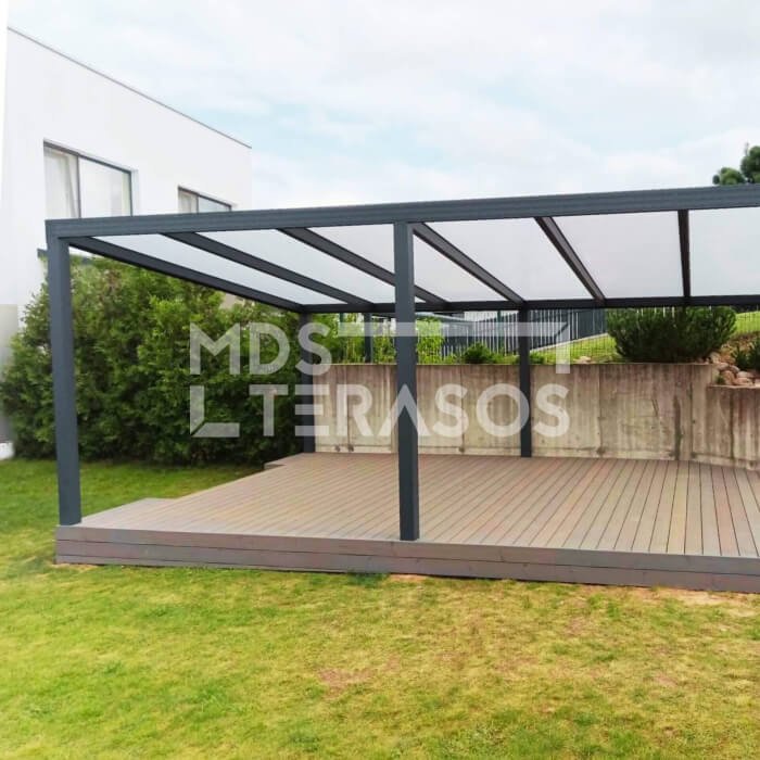 Gray aluminum canopy Stuttgart 3.6m depth, optional width - Image 4