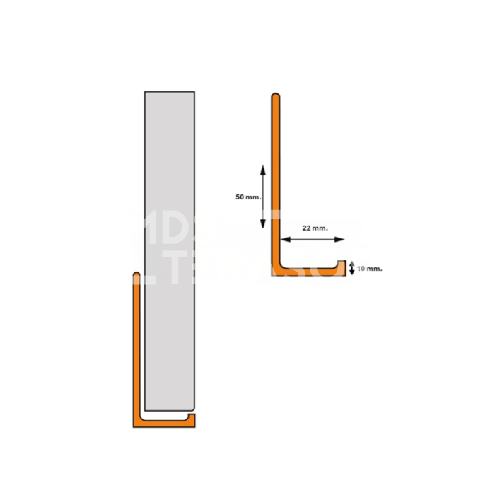 Lower tile holder for covering the side of the terrace, 3000mm - Image 3