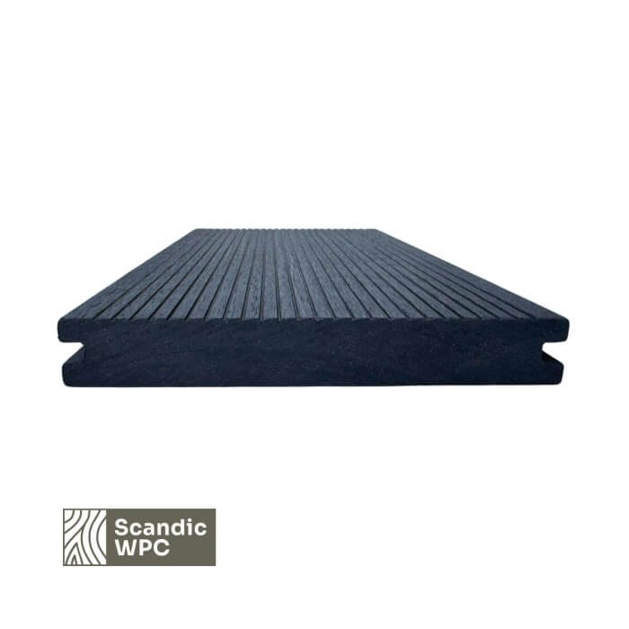 Scandic WPC terrace board Anthracite color 20x140x4200 ribbed/combed solid - Image 2