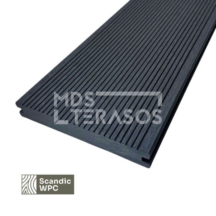 Scandic WPC terrace board Anthracite color 20x140x4200 ribbed/combed solid - Image 4