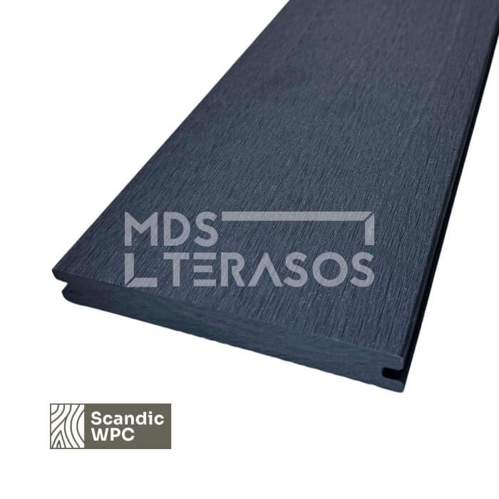 Scandic WPC terrace board Anthracite color 20x140x4200 ribbed/combed solid - Image 3