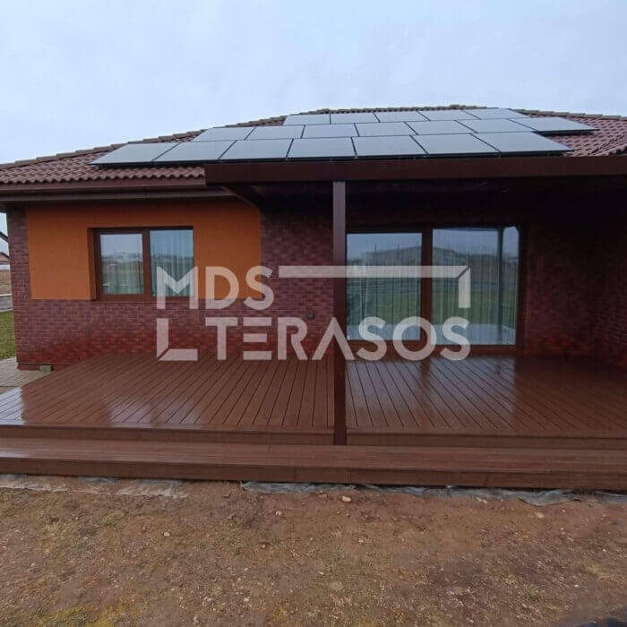 Scandic WPC decking board Wood Brown 20x140x3600 grooved/combed solid core - Image 3