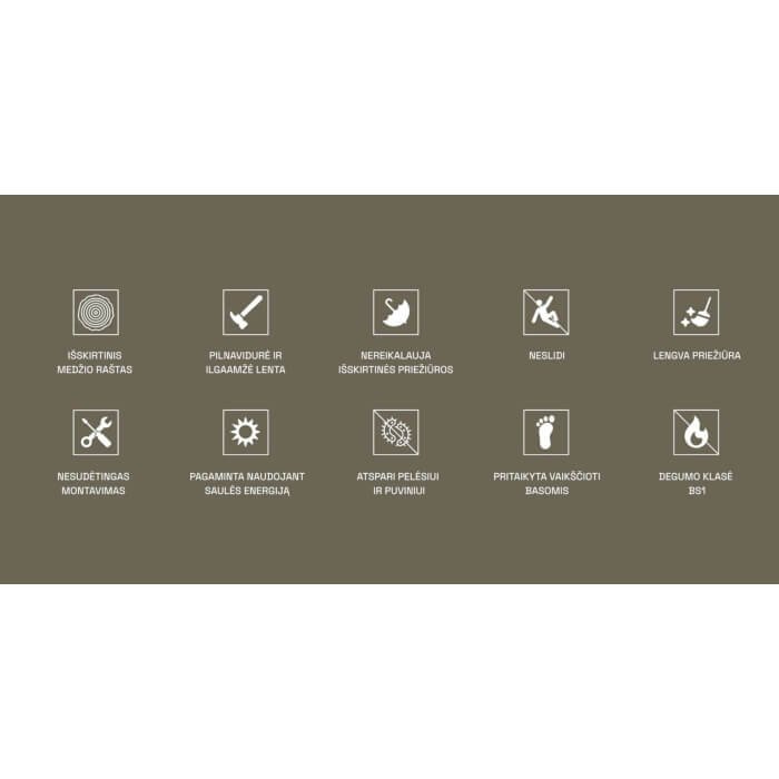 Scandic WPC terasinė lenta Espresso spalvos 20x140x4200 rifliuota/šukuota pilnavidurė - Image 6