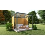 Canopy with wooden walls