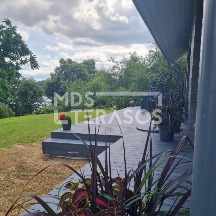 Newood WPC board Dark Ash 22x140x4200 double sided brushed/wood imitation - Image 2