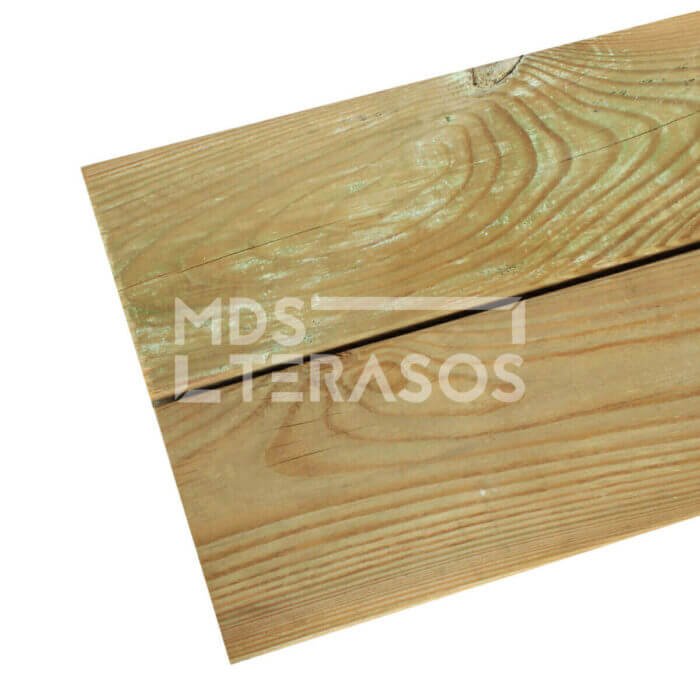 Green impregnated pine decking board 28x120x4200 - Image 2