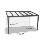 Aluminum terrace canopy Stuttgart 606x410x250 gray - Image 2