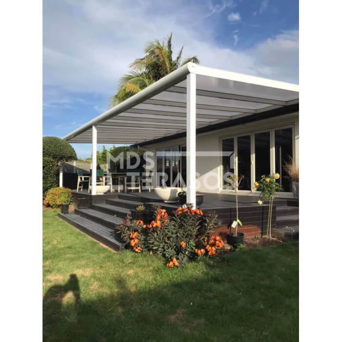 White aluminum canopy Stuttgart 4.1m depth, optional width - Image 2