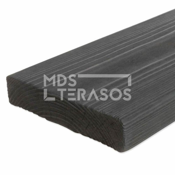 Black burnt Siberian larch wood planks 28x140x4000 - Image 1