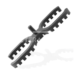 Plastic spacer between the board and the frame