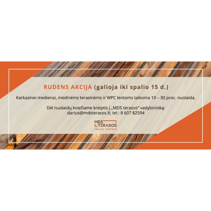 Termo skandinaviškos pušies terasinė lenta 26x118x5700 - Image 5