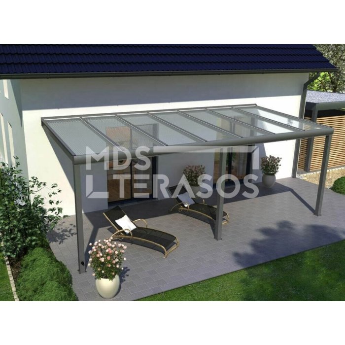 White aluminum canopy Stuttgart 4.1m depth, optional width - Image 4