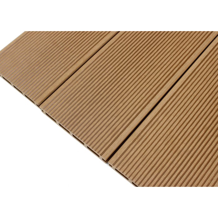 Scandic WPC Hollow Decking Board, 20x140x3600 mm, Wood-Textured/Grooved, Light Sand - Image 2