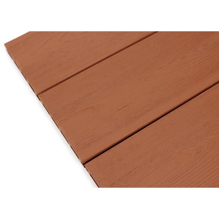 Scandic WPC Hollow Decking Board 20x140x3600 mm, Wood-Look/Grooved, Brick Brown - Image 3