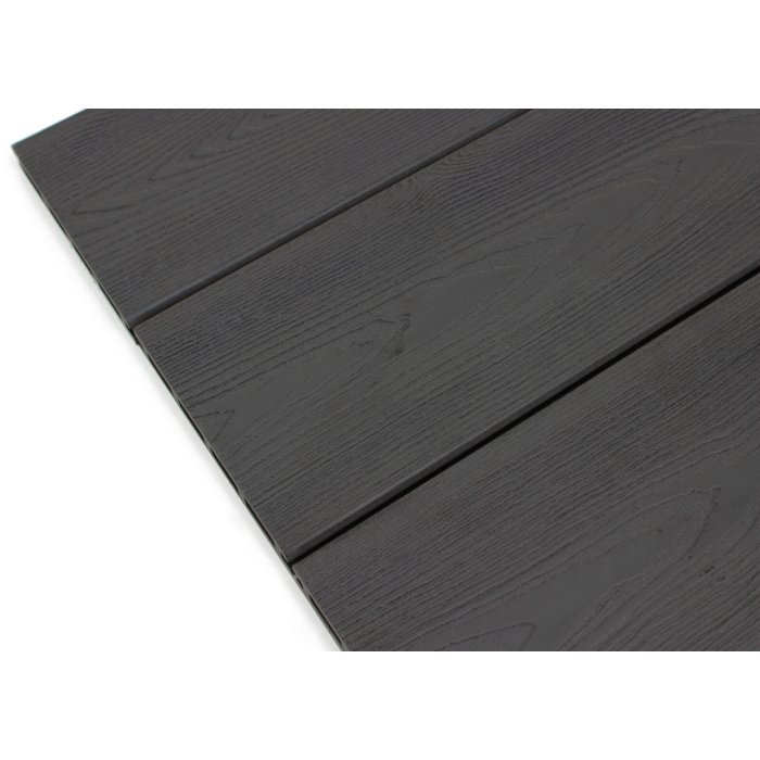 Scandic WPC Hollow hollow composite decking board 20x140x3600, wood grain/grooved, Anthracite grey - Image 3