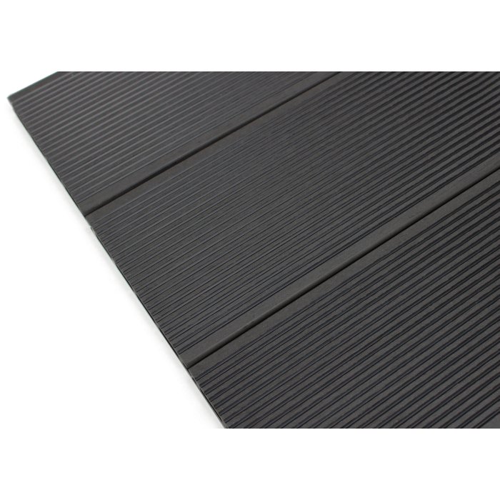 Scandic WPC Hollow hollow composite decking board 20x140x3600, wood grain/grooved, Anthracite grey - Image 2