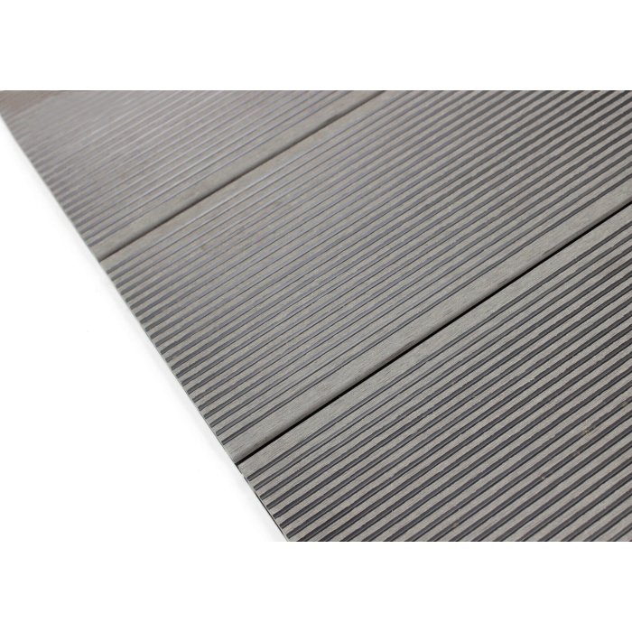 Scandic WPC Hollow hollow decking board 20x140x2900, wood grain/grooved, Light grey - Image 2