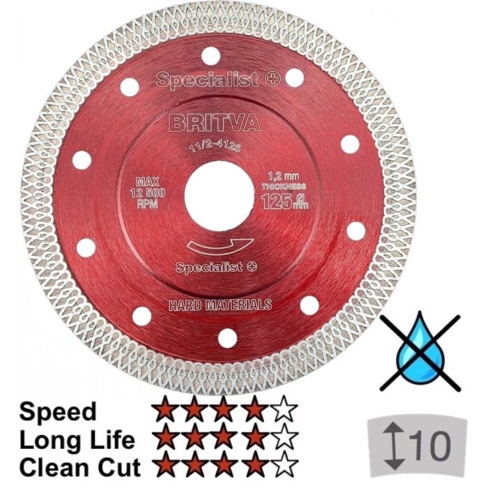 SPECIALIST BRITVA Diamond Disc for Stone, 125 x 1.2 x 22 mm - Image 2