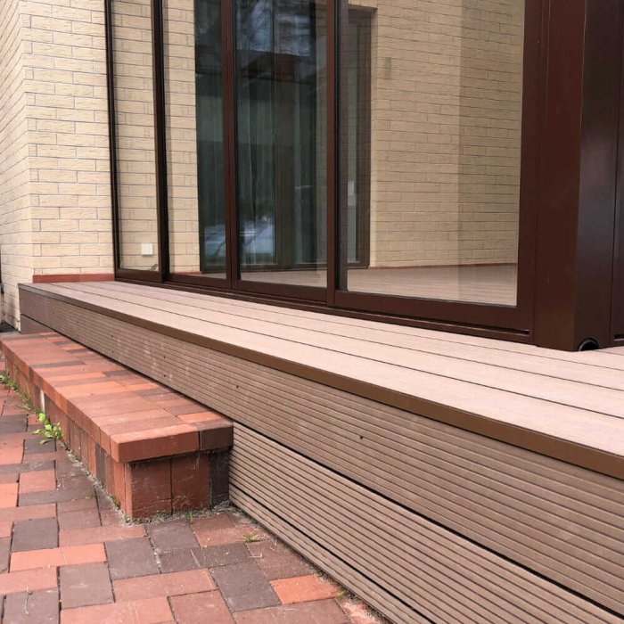 Aluminum corner for finishing Newwood WPC terrace, brown color - Image 2