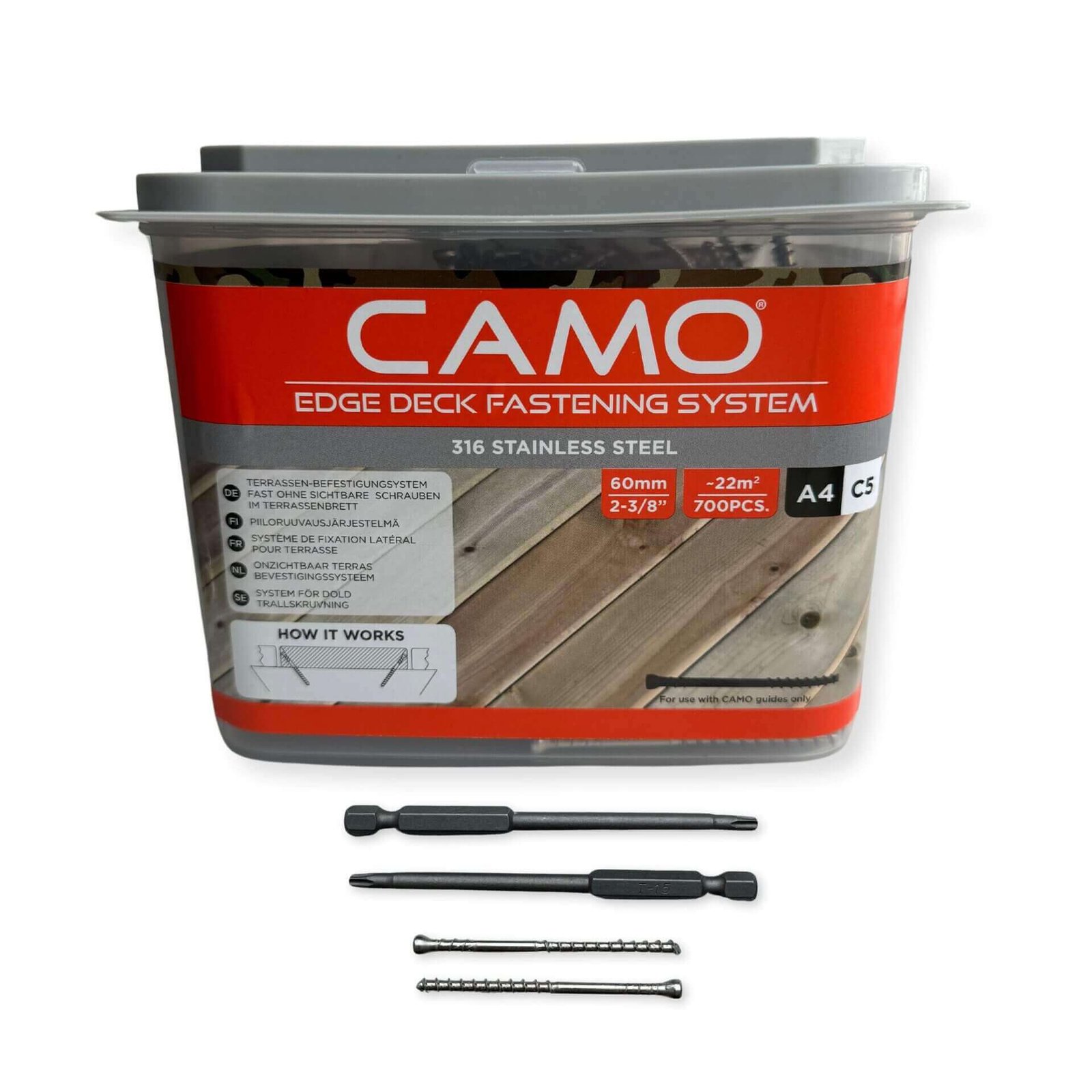Camo-A4-60mm-700-pcs stainless steel wood screws A4 60mm