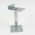Adjustable metal pedestal for wooden framework (selectable height)