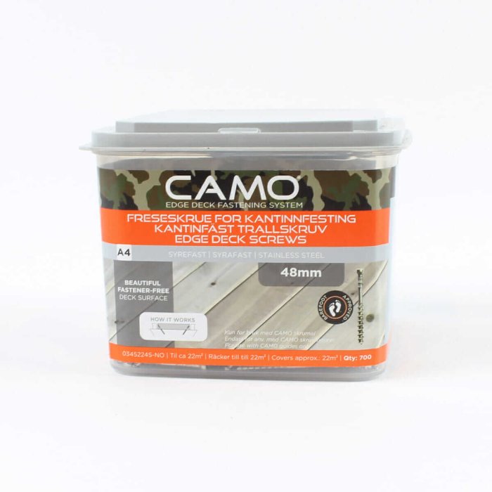 Wood screws CAMO A4, 48 mm, 700 pcs