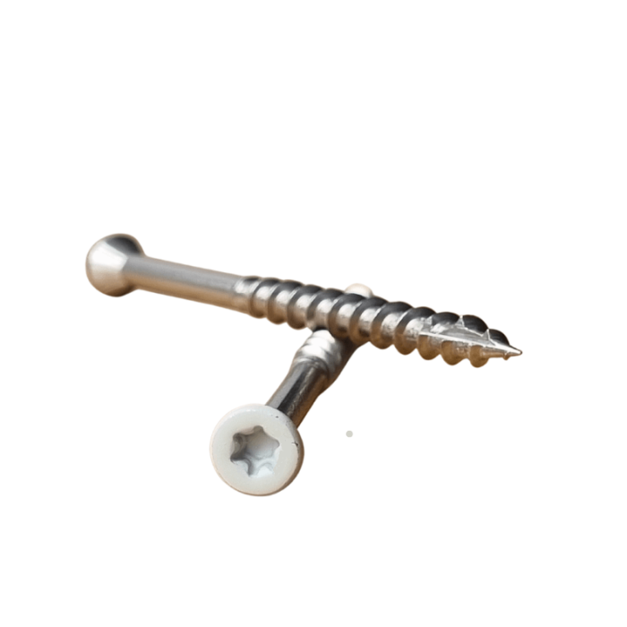 A2 Wood Screw with Painted Head, 4.3 x 45 mm, Light Gray (Stainless) - Image 3
