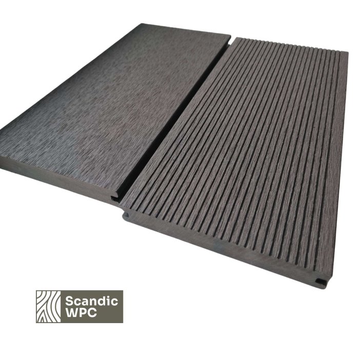 Scandic WPC decking board Volcanic Grey color 20x140x3600 grooved/combed solid core - Image 3