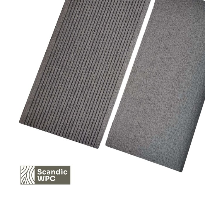 Scandic WPC decking board Volcanic Grey color 20x140x3600 grooved/combed solid core - Image 2