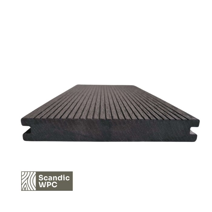 Scandic WPC decking board Volcanic Grey color 20x140x3600 grooved/combed solid core - Image 5