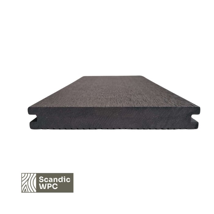 Scandic WPC decking board Volcanic Grey color 20x140x3600 grooved/combed solid core - Image 4