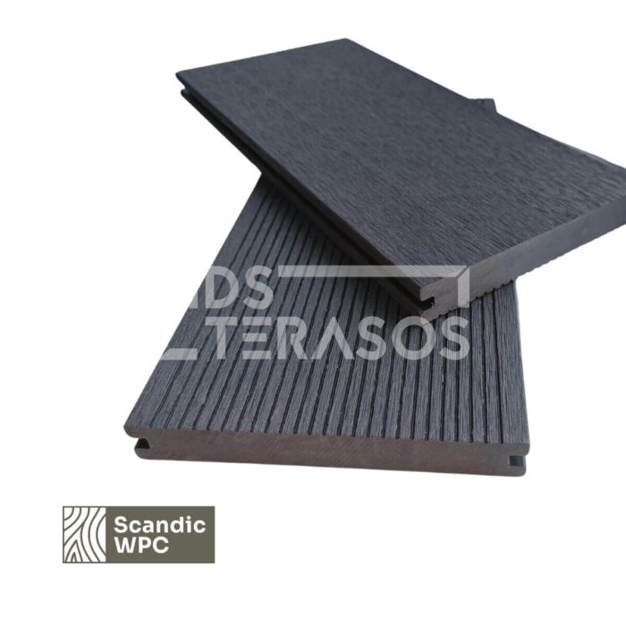 Scandic WPC decking board Volcanic Grey color 20x140x3600 grooved/combed solid core - Image 8
