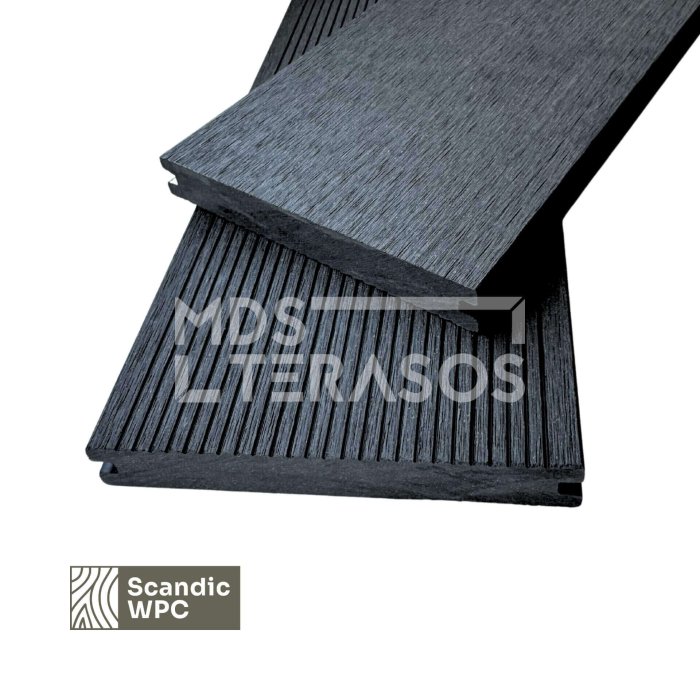 Scandic WPC terrace board Anthracite color 20x140x4200 ribbed/combed solid - Image 5