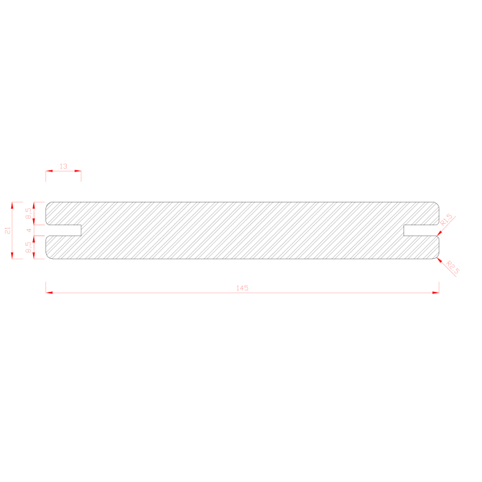 FAVA Amargosa Hardwood Decking Board with Grooves 21x145 (Custom Length) - Image 2