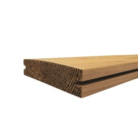 HJT Thermo pine decking board RIBBED with grooves on the sides