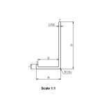 Aluminum bottom tile retainer for terrace side cladding, 6000 mm - Image 3