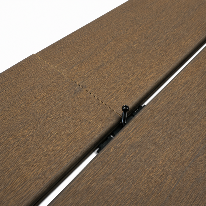 Deck board end fastening