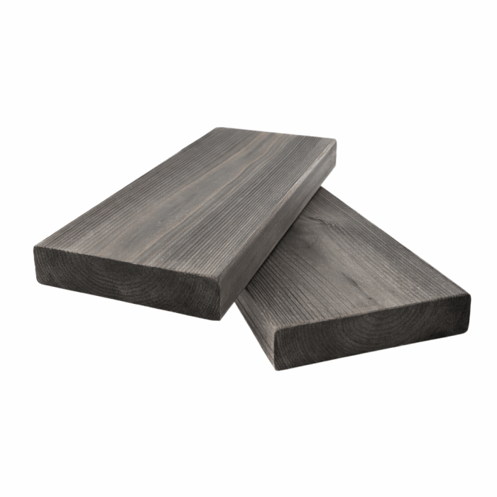 Thermo Pine Decking Board, Oiled 'Thunder Grey', AB, 26x117x4200 mm, Certified - Image 4